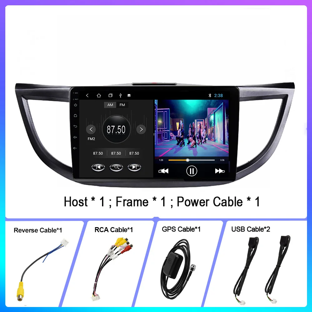 

10 Inch Auto Car Radio for Honda CRV 2012-2015 Suit Swept Volume 2.0 Touch Screen Android 9.0 Bluetooth Multimedia Video Player