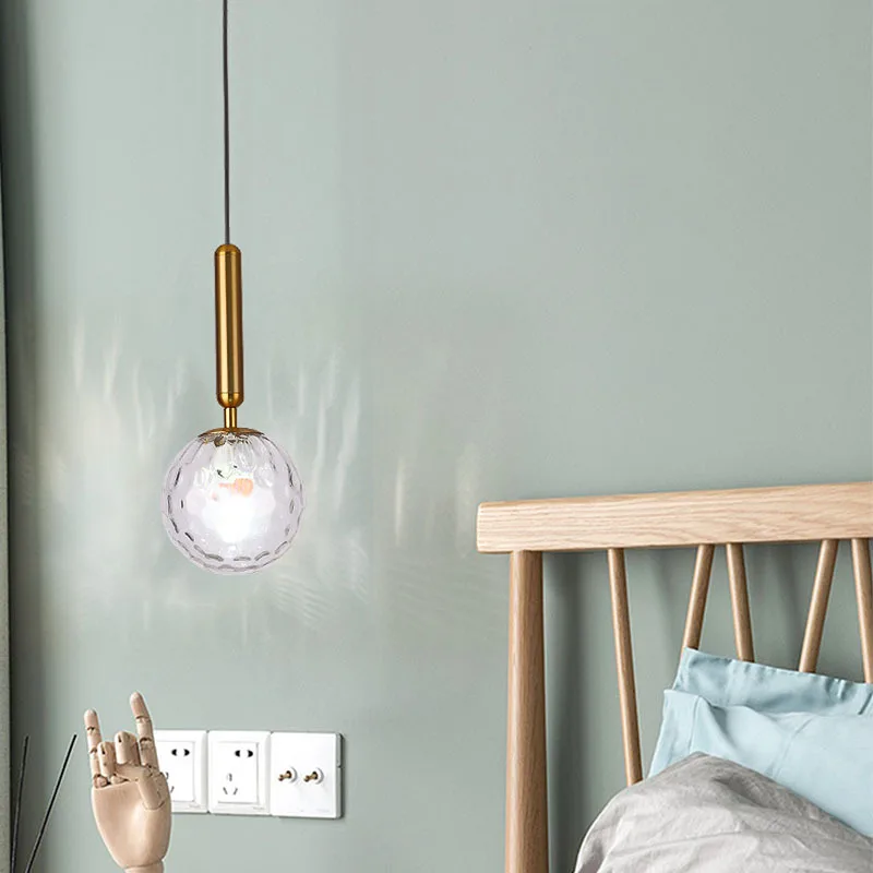 

Nordic Pendant Light Bedside Hanging Lamp Modern Glass Ball Single Hanging Light Luxury Hotel Bar Home Decor Lighting Lamp