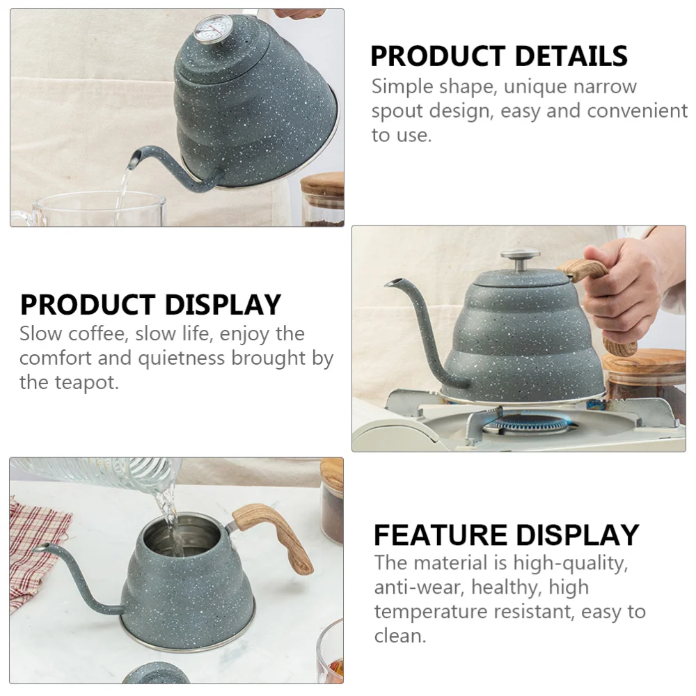

1Pc Narrow Spout Coffee Kettle Pot Stainless Steel Coffee Pot Teapot Kettle