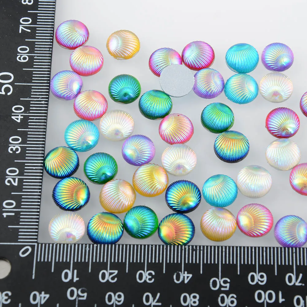 

BOLIAO New Round Shell 100Pcs 10mm (0.39In) Rhinestones Flatback Wedding/Bag Home Holiday Decoration DIY (Eight Colors Optional)