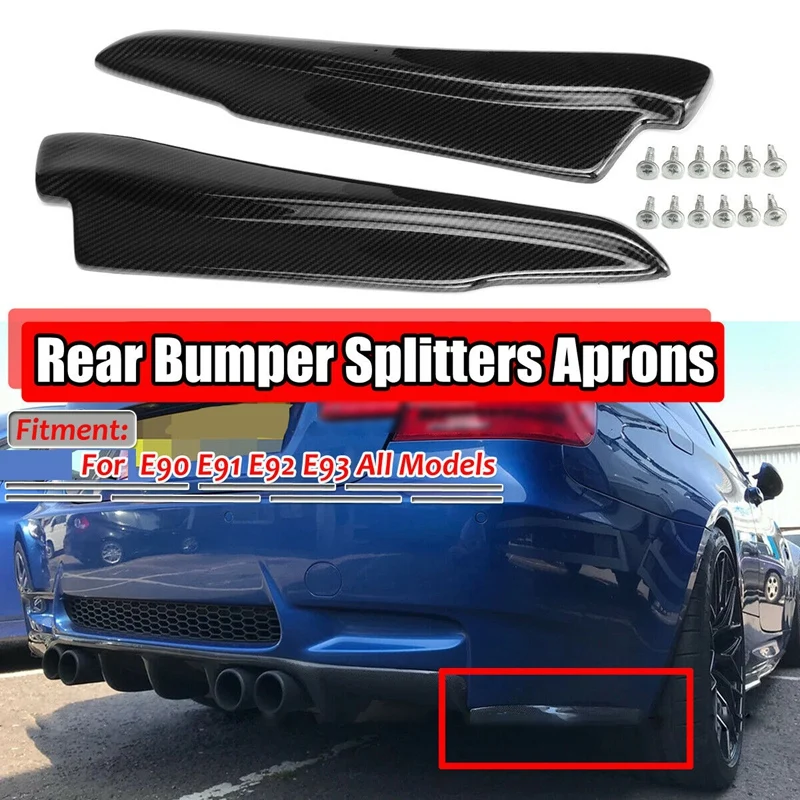 

Carbon Fiber Look Rear Spat Apron Valance Lip For-BMW E90 E91 E92 E93