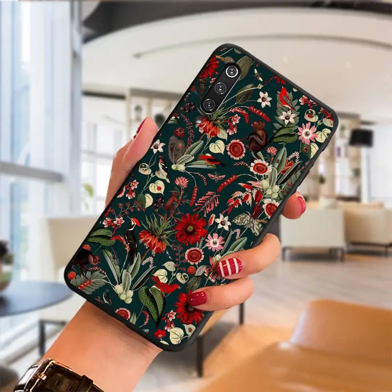 

Colorful Floral Leaves Phone Case For Samsung Galaxy 4 8 9 10 20 S8 S9 S10 S10E S20 Plus UITRA Ultra Plus Cover Fundas