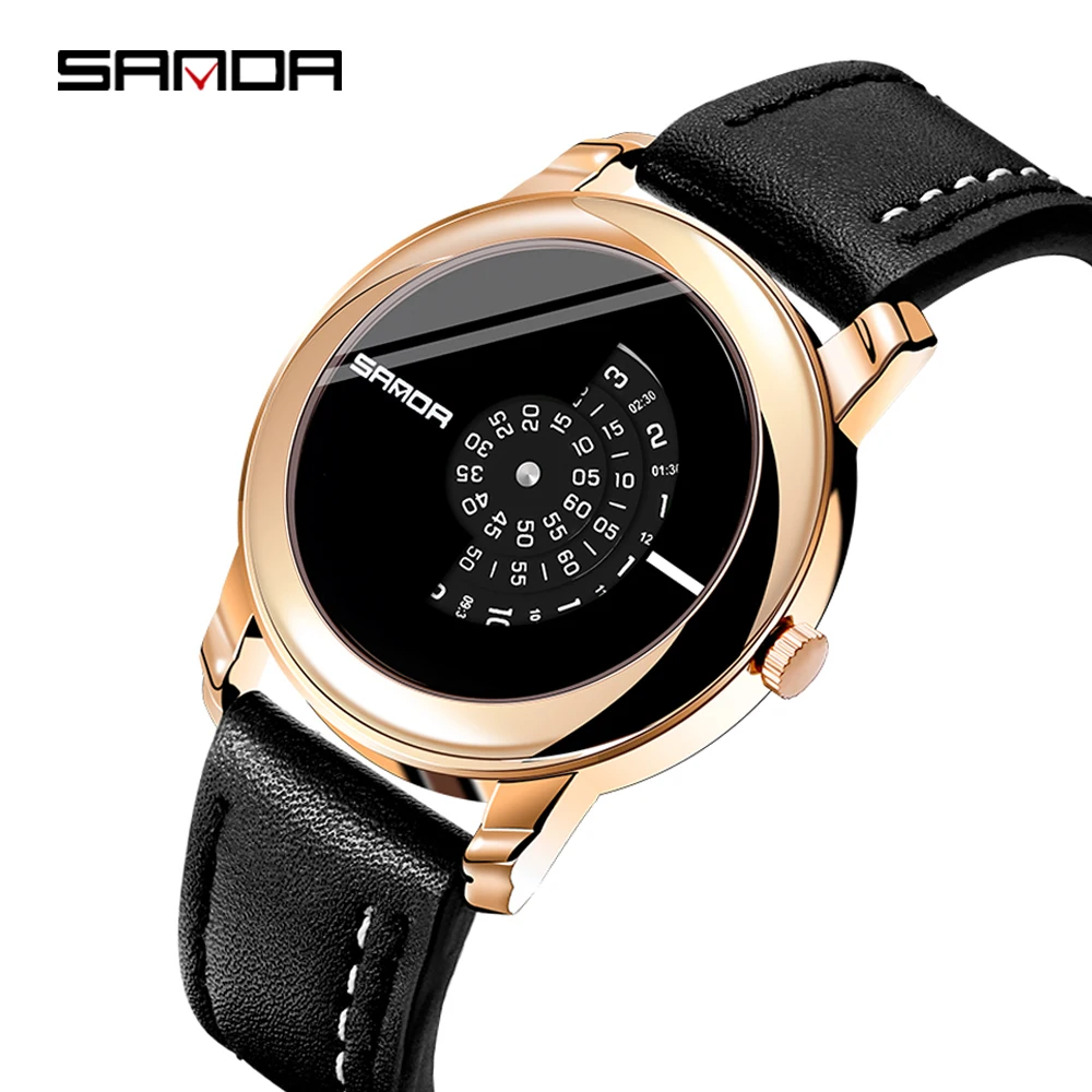 

Часы наручные SANDA Мужские кварцевые в стиле милитари, модные брендовые роскошные, с кожаным ремешком