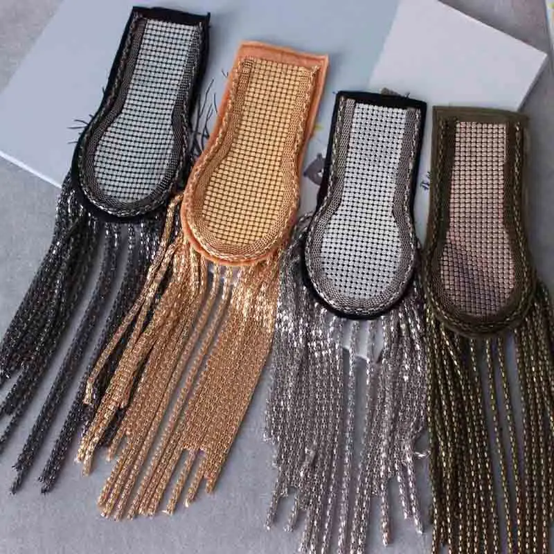 

one piece breastpin tassels shoulder board mark knot Epaulet patch metal patches badges applique patch for clothing PA-2568