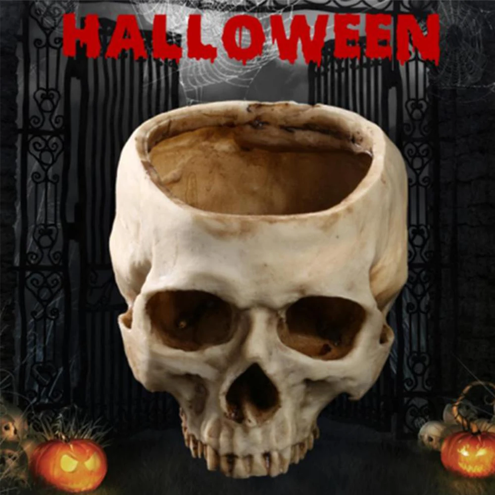 Креативный горшок для цветов с черепом выращивания скульптур дома сада офиса
