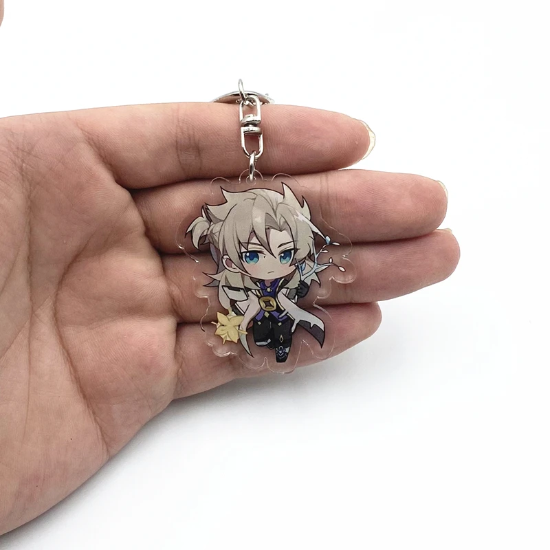 Genshin Impact Raiden Shogun Tartaglia Xiao Keqing Hu Tao Key Chains Two-sided Keychain Cosplay Acrylic Pendant Keyring Prop | Украшения и