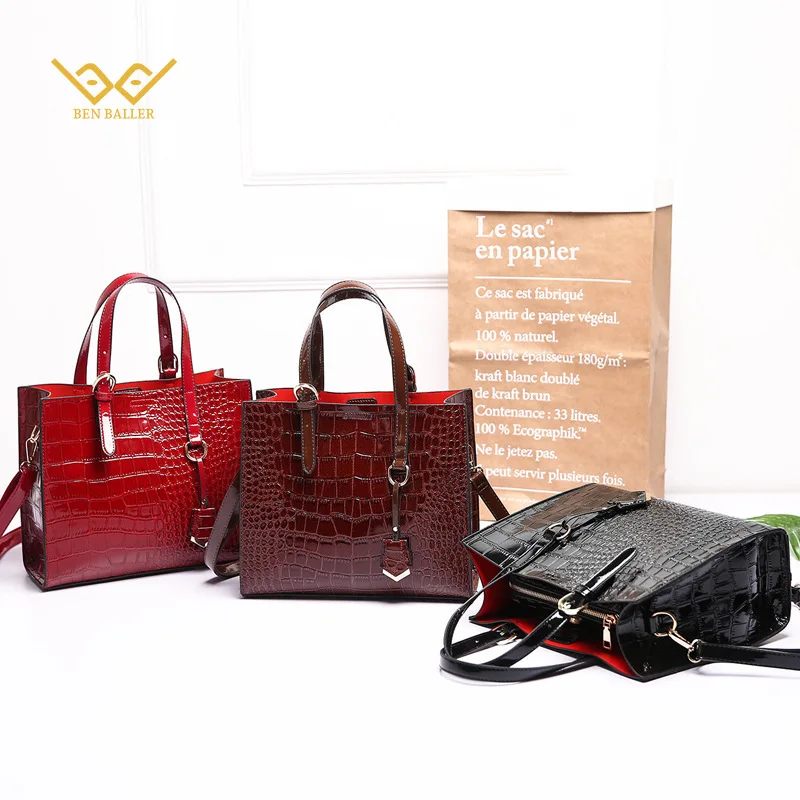 

Женские сумки на плечо BEN BALLER, модная трендовая Высококачественная сумка с крокодиловым узором, Корейская версия универсальных сумок через ...