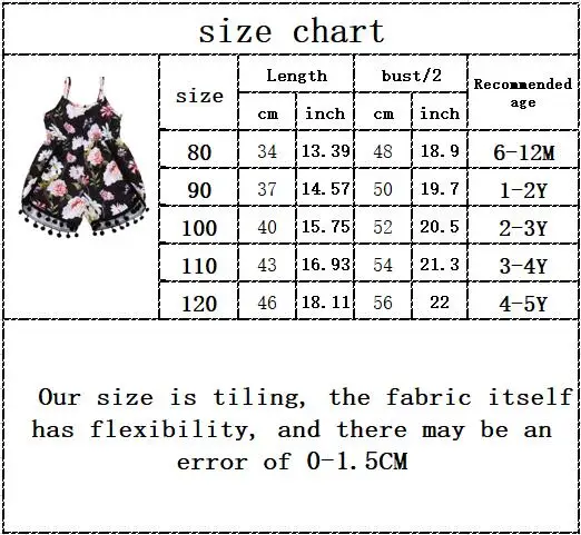 

Summer Sleeveless Newborn Baby Girl Clothes COTTON Flower Print Romper Cute Jumpsuit Soft Tassel Baby Outfit 6M-5Y
