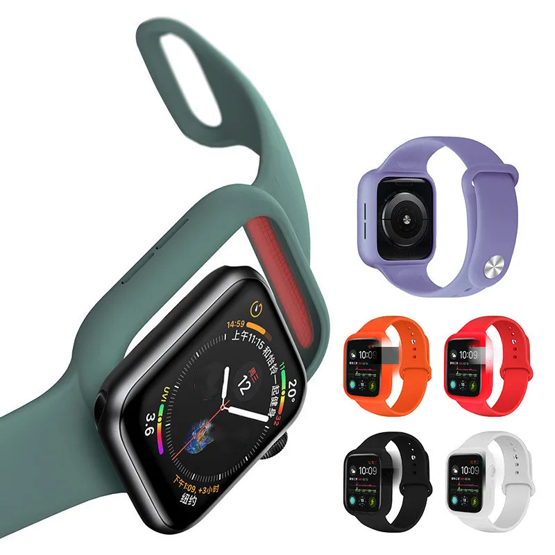 Спортивный ремешок защитный чехол для Apple watch band 44 мм 40 iwatch 5/4 противоударный