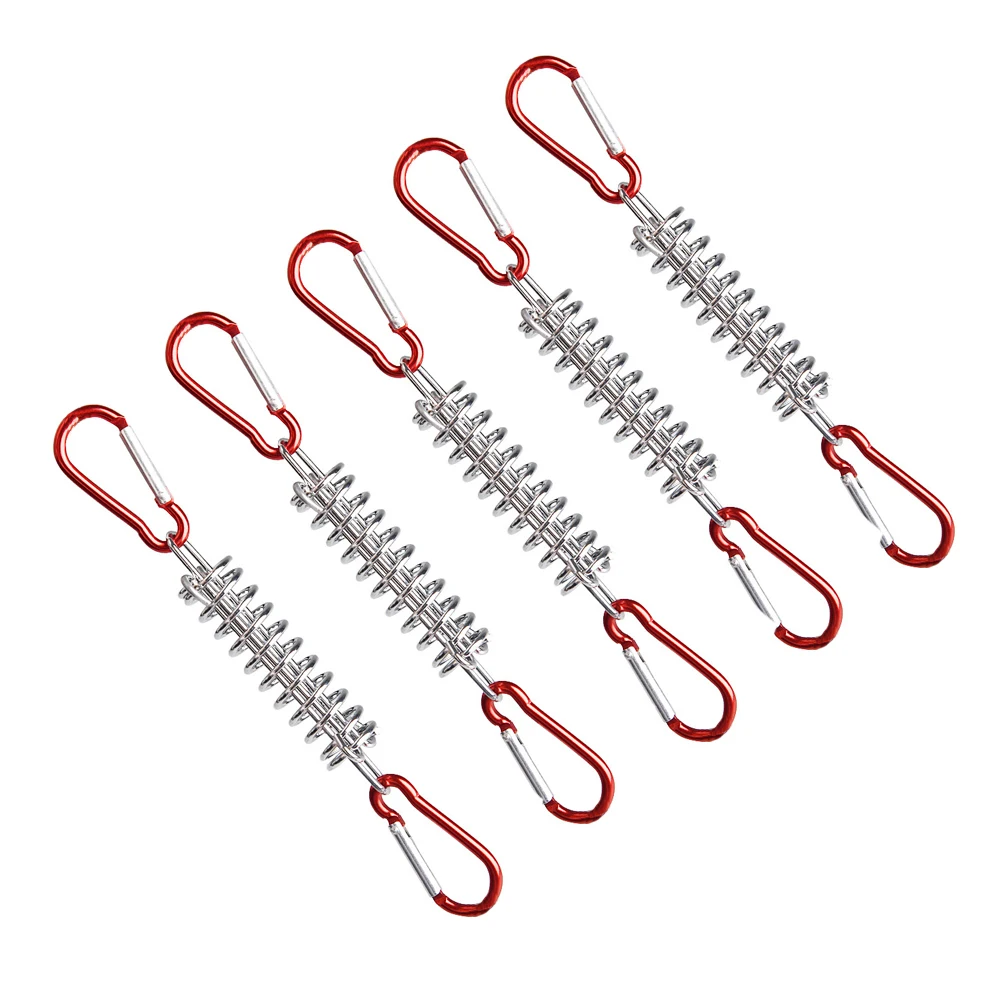 

5 шт. стальной Натяжной шнур для палатки с карабином ветрозащитная пружинная Пряжка для палатки зажимы для крючка регулирующее освещение дл...