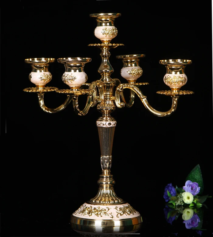 Скандинавские металлические роскошные подсвечники Ретро золотые для стола