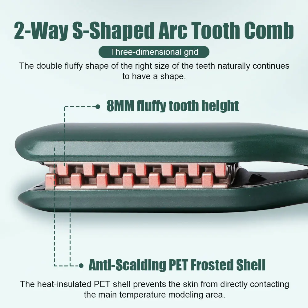 

Multifunctional Heating Hair Volumizing Iron Hair Straightener Ceramic Crimper Corrugated Curler Flat Iron Fluffy Hair Styler