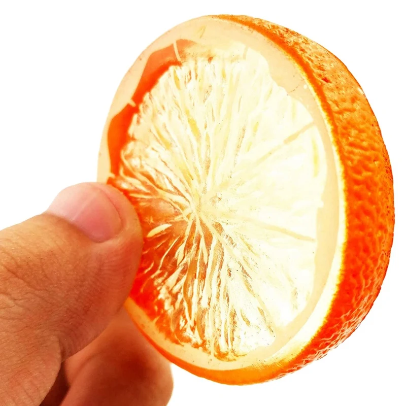 

10 Pcs Fake Lemon Slice Artificial Fruit Highly Simulation Lifelike Model for Home Party Decoration Orange