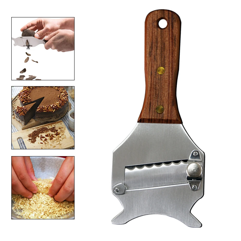 

1 Pcs Truffle Slicer Multi-functional Stainless Steel Truffle Slicer Butter Shaver with Wooden Handle