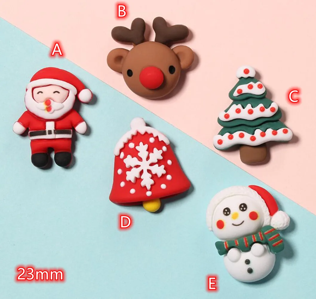 

Cabochon Christmas Tree Snowman Snowflake 20pcs Flat Back Resin Cabochons Scrapbooking DIY Jewelry Craft Decoration Accessories