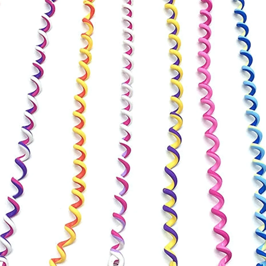 

Rainbow Color Spiral Hairband Cute Girls Hair Clip Crystal Long Elastic Headwear Hair Accessories