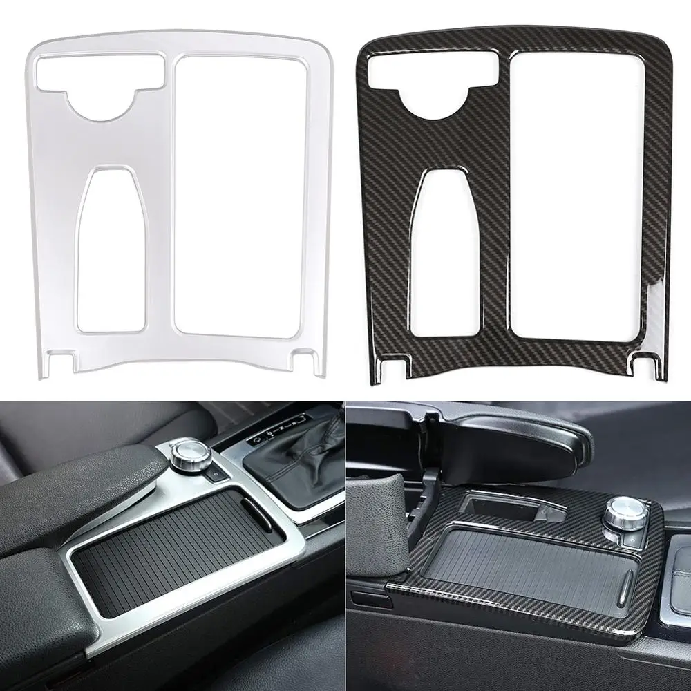 

Car Styling Carbon fiber Multimedia Handrest Panel Covers For Mercedes Benz W204 W212 C Class E Class Interior Mouldings