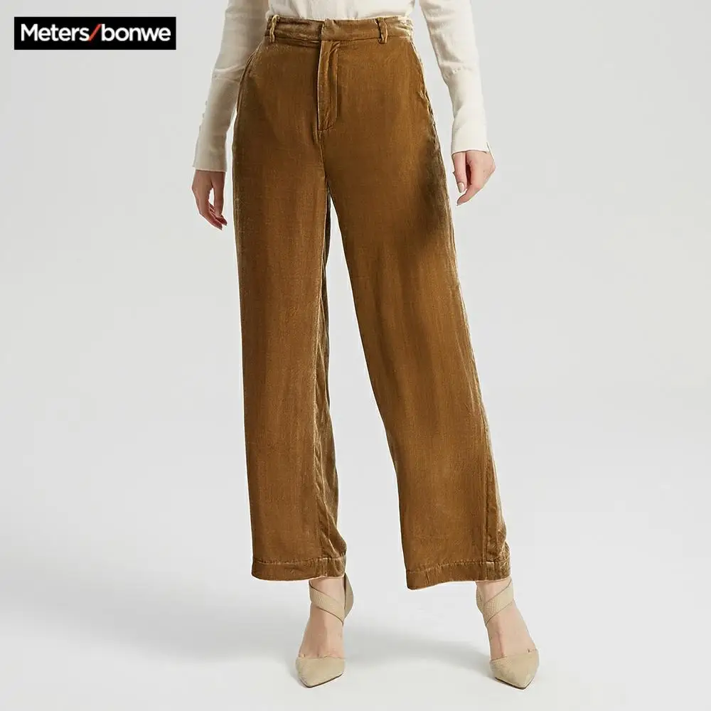 Me & city бархатные широкие брюки в стиле ретро женские весенние новые длинные