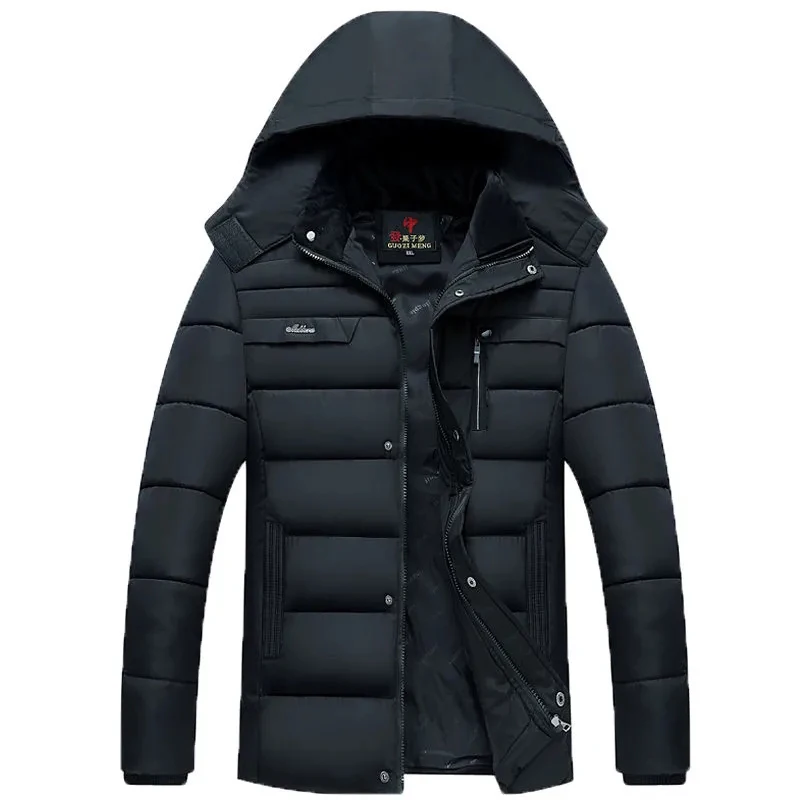 Winter Men's Down Cotton Padded Clothes Middle-Aged And Elderly Dad's New Plush Thickened Coat