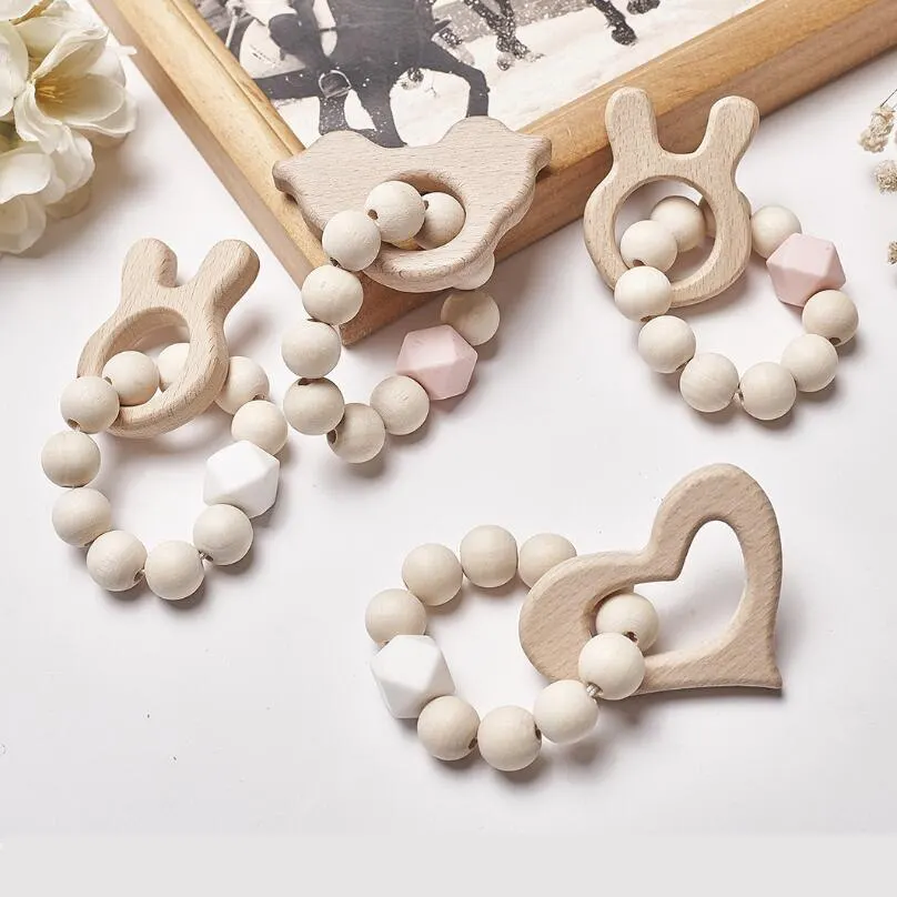 Детские бусины в виде животных DIY игрушки ручной работы деревянный браслет