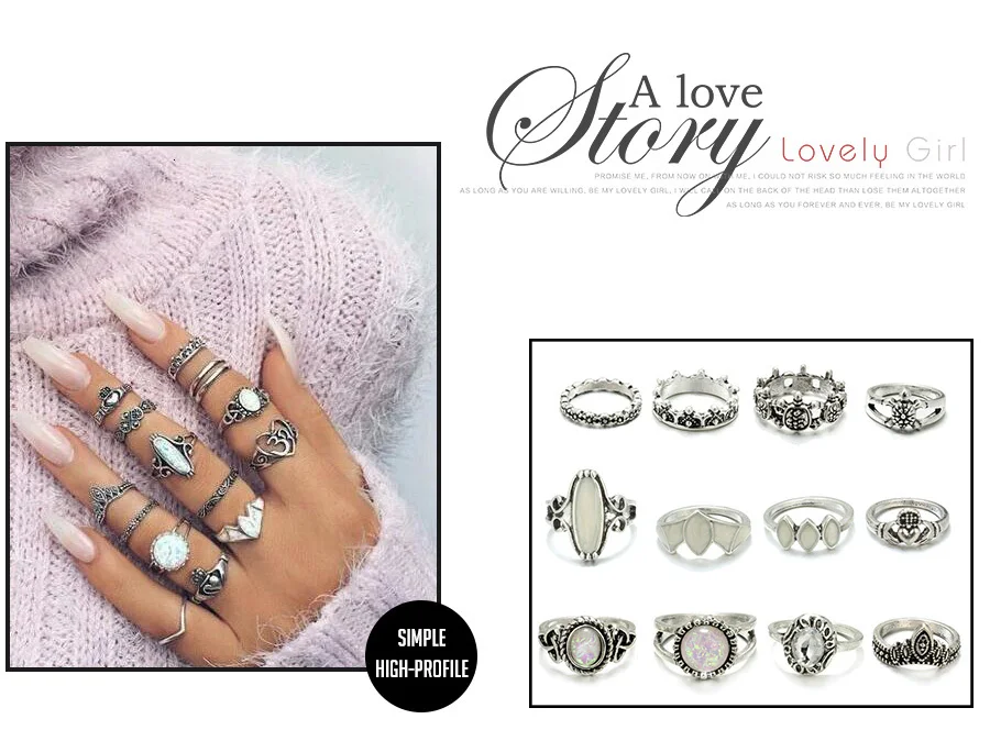 RAVIMOUR 12 шт./компл. Bague Femme винтажный большой геометрический набор колец Tortois Knuckle Finger Ring серебристого цвета Бохо украшения в стиле бохо