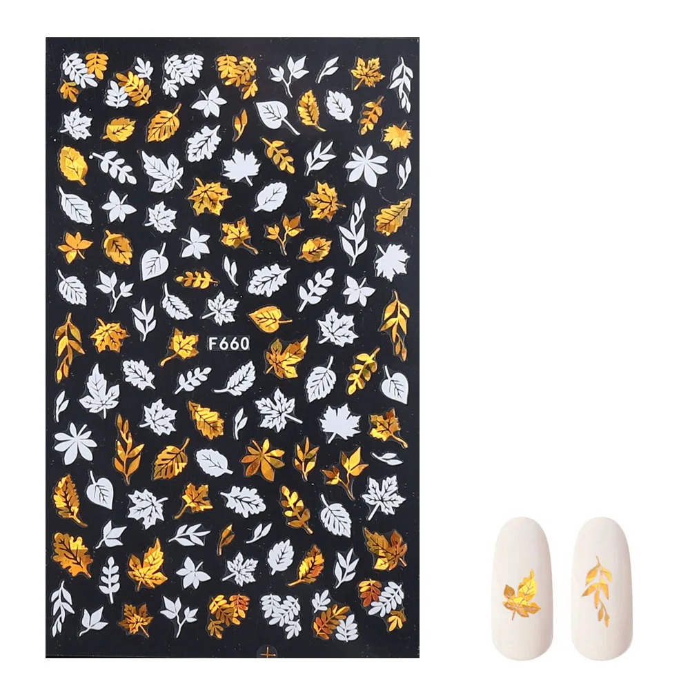 

8 Pcs 3D Tropical Leaves Birds Nail Sticker Holographic Laser Summer Bronzing White Leaf Transfer Decals Slider DIY Decoration