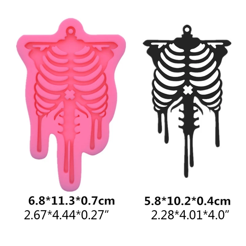 

Keychain Epoxy Resin Mold DIY Crafts Jewelry Necklace Casting Tool Skull Pendant Silicone Mould