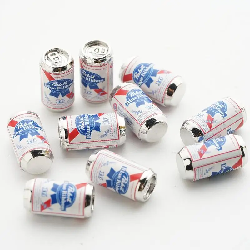 

10pcs Mini Beer Bottle 1:12 Scale Dollhouse Furniture Model Toys Beer Cans Doll House Accessories Kids Toys Gifts