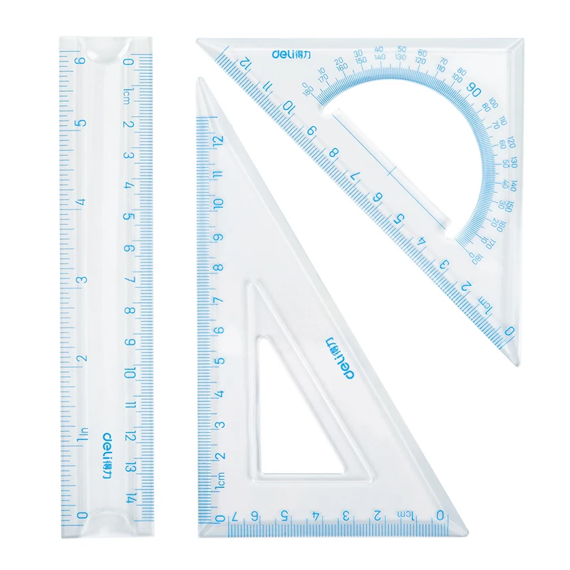 

Deli 79520 student drawing soft ruler, multi-functional combination ruler, triangle ruler and ruler, school office supplies
