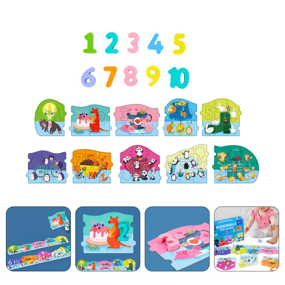 

1 Set Kids Number Jigsaw Early Learning Puzzles Funny Children Puzzle