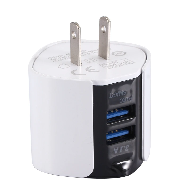 3.1a двойной Usb синий светодиодный свет телефон зарядное устройство адаптер