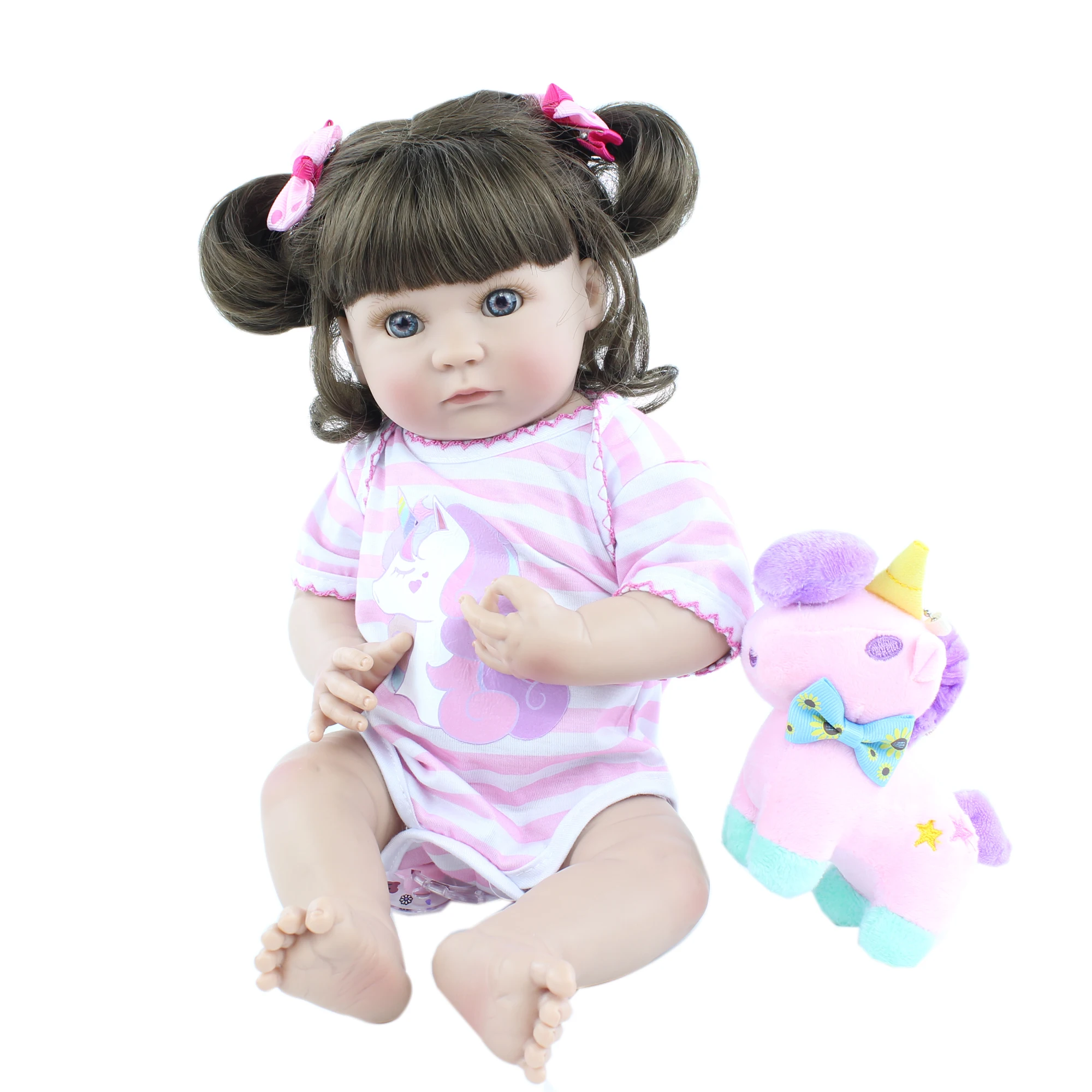 Lifelike 40 CM Full Silicone Reborn Doll Like Real Vinyl Mini Babies Bonecas Child Bathe Dress Up Education Toy Birthday Gift | Игрушки и