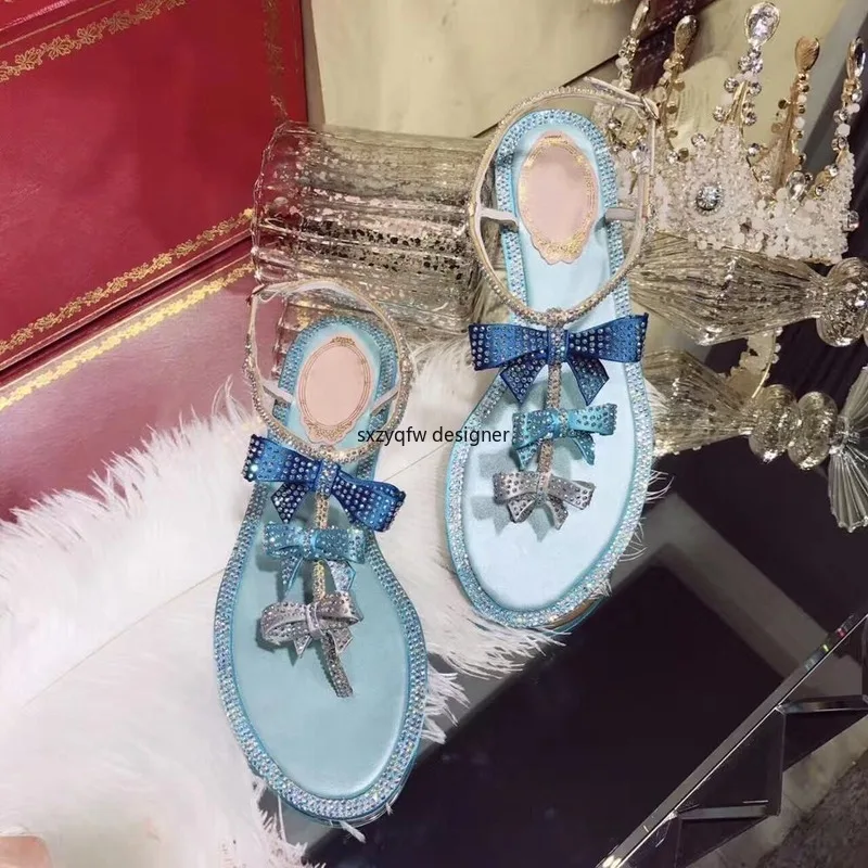 Женские сандалии на плоской подошве с бантом и открытым носком|Боссоножки