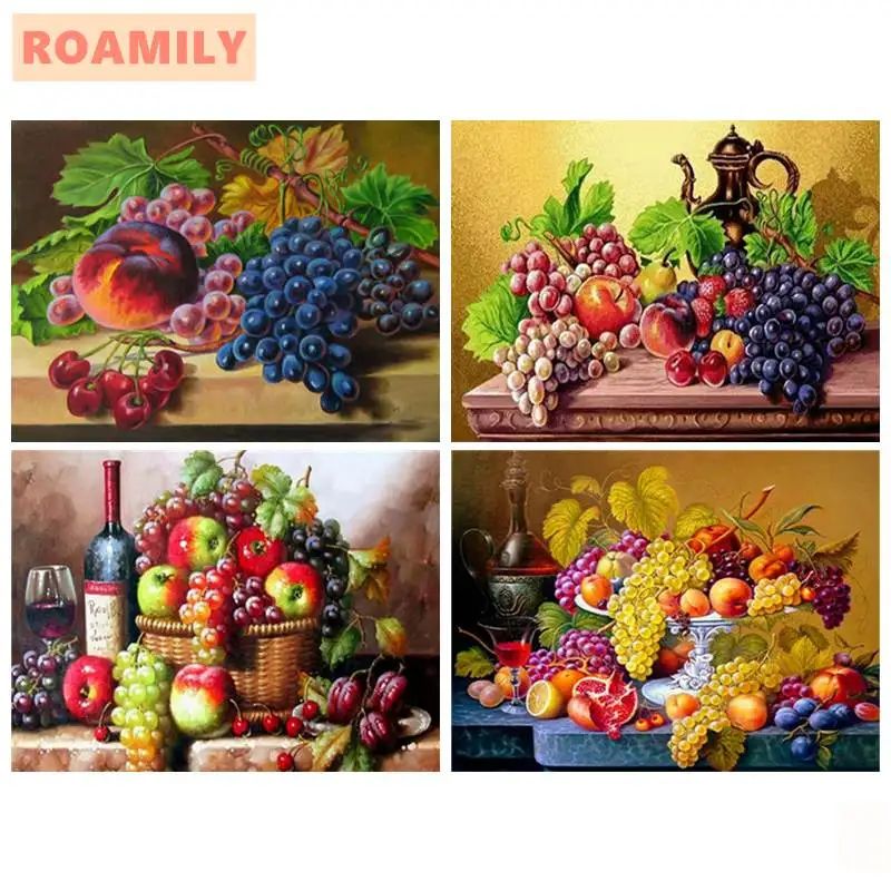 ROAMILY 5D полная круглая/квадратная Алмазная картина фрукты алмазная вышивка