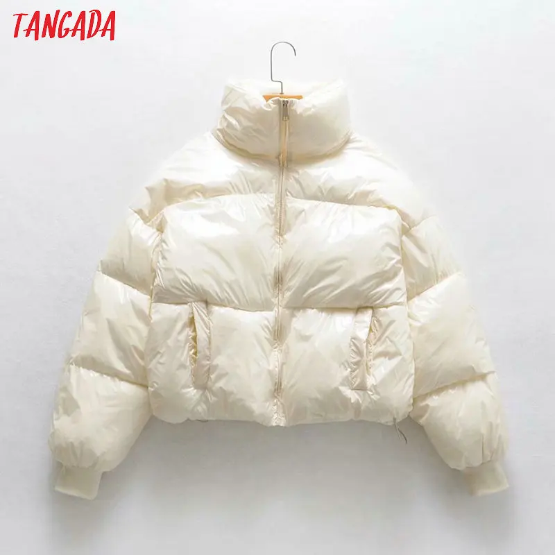 Tangada, женские парки больших размеров, толстые,, короткие, стильные, на молнии, с карманами, женские, теплые, зимние, с вышивкой, пальто MJ05