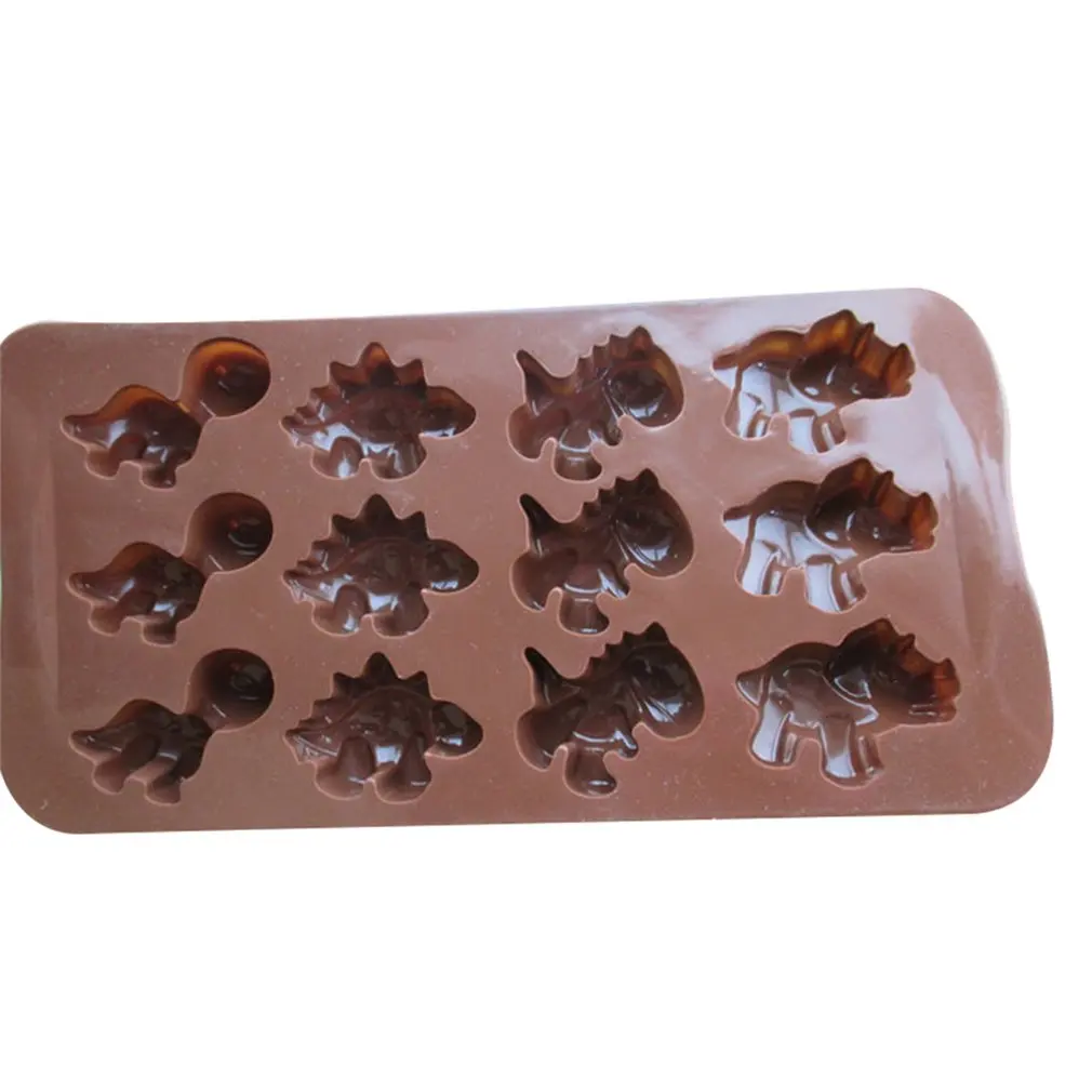 12 Even Dinosaur Silicone Cake Mold Chocolate Diy Cute Animal Cartoon Baking Box Coffee | Дом и сад