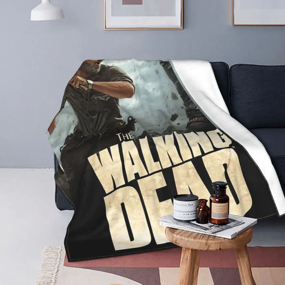 

The Walking Dead Violence Knitted Blankets Horror Movie Rick Grimes Daryl Dixon Fleece Throw Blanket Home Couch Soft Bedspread