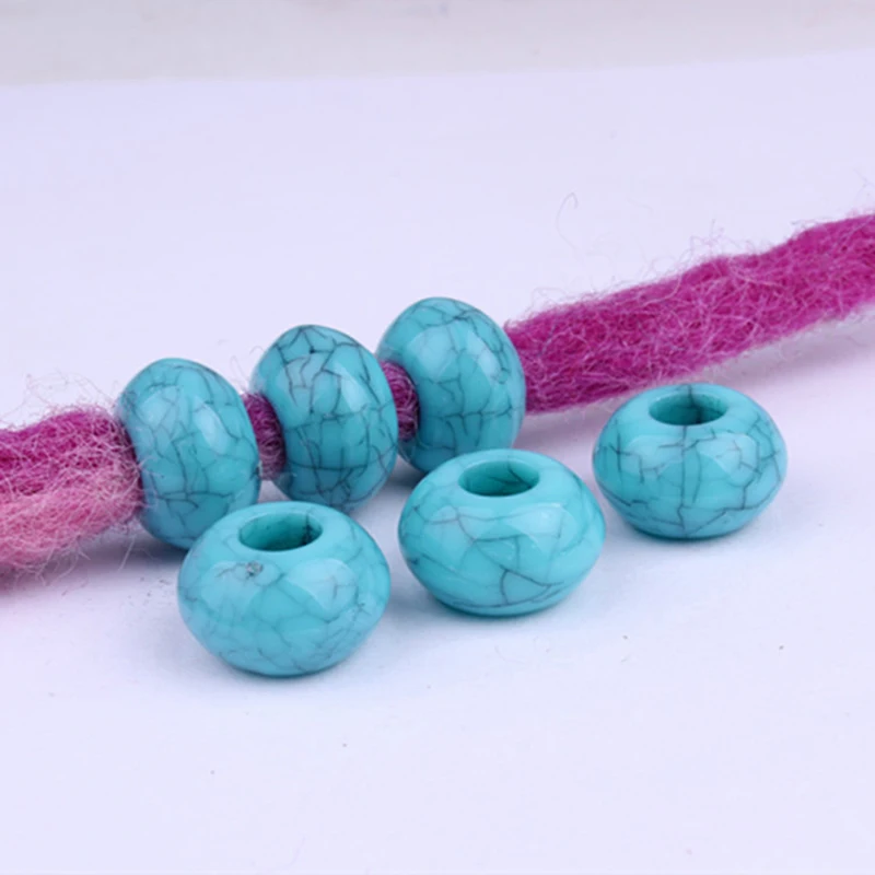 20 шт./лот 6 мм косички для волос дреды кольцо синяя косичка дредлоки манжеты