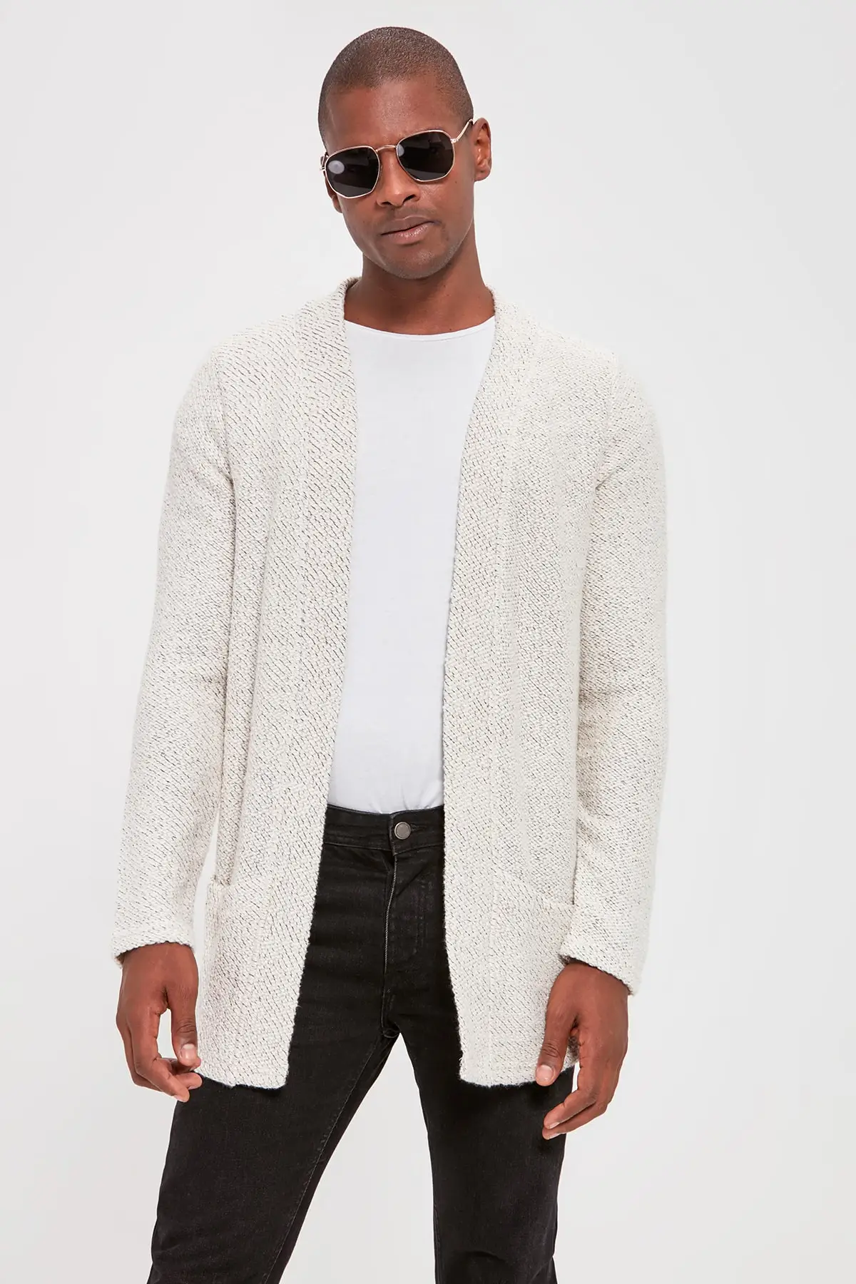 Trendyol Offwhite мужской кардиган с карманами Новый TMNAW20HI0136| |