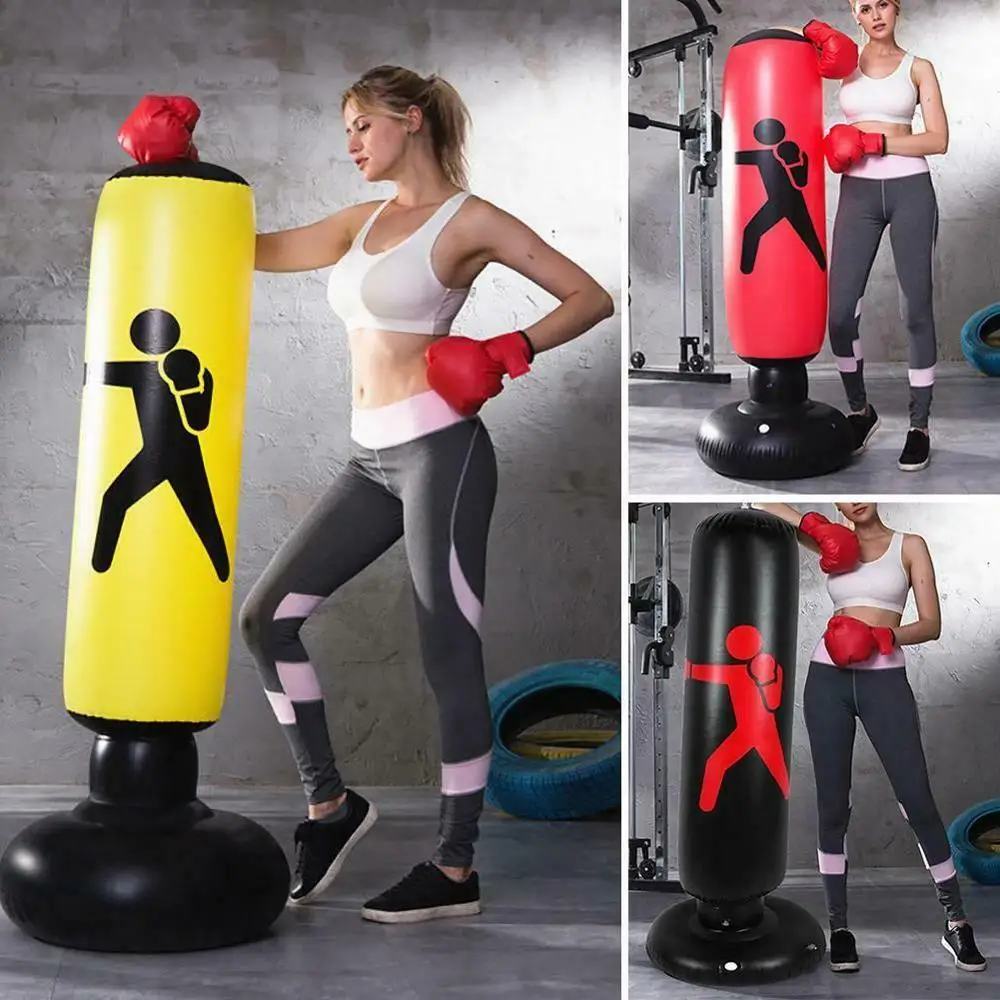 

1.6m Training Fitness Vertical Inflatable Boxing Bag PVC Thickening Boxing Pillar Tumbler Column Punching Bag Fitness Tool