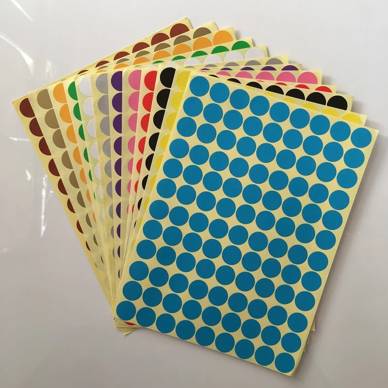 

Size 16mm Happy Card Decoration Sealing Stickers Coloured Dot Stickers Paper Labels Adhesive Package Label Party Decoration