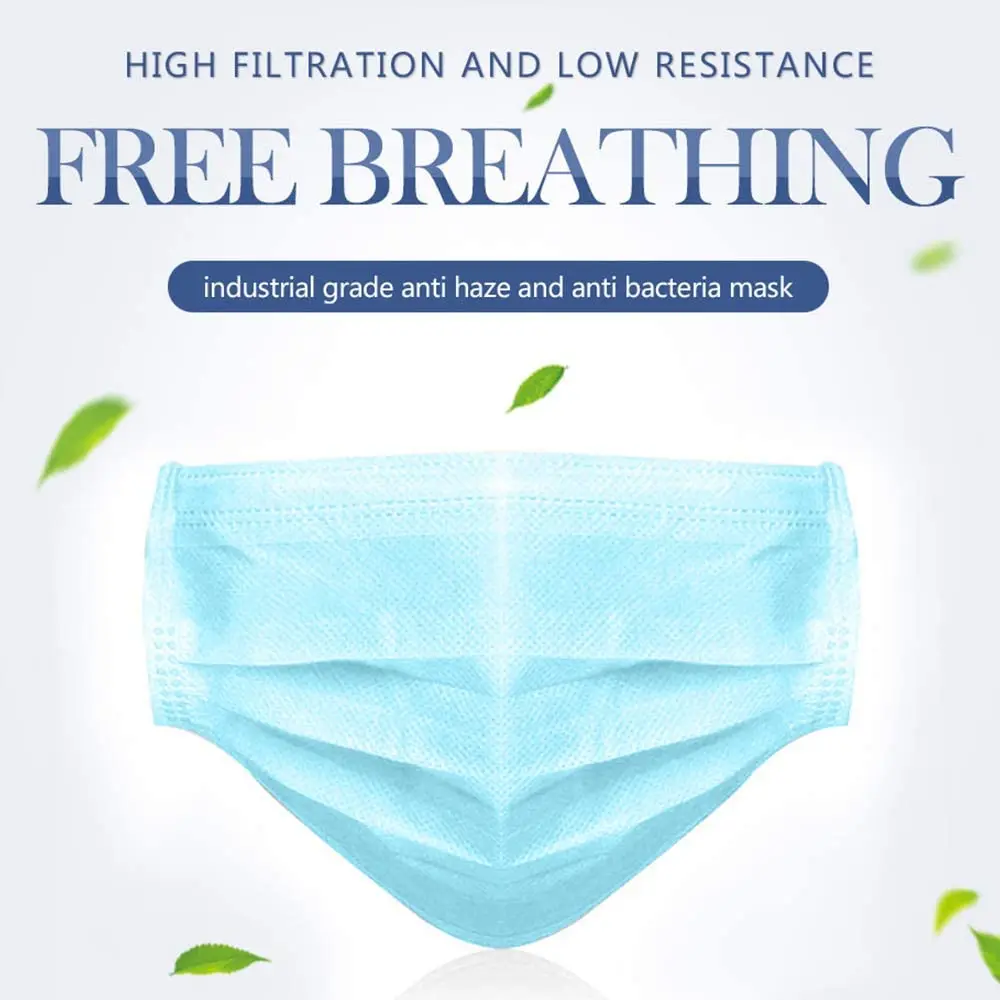 В наличии 50 шт. Антивирусная одноразовая маска с вирусом 3 слоя Фильтр для рта