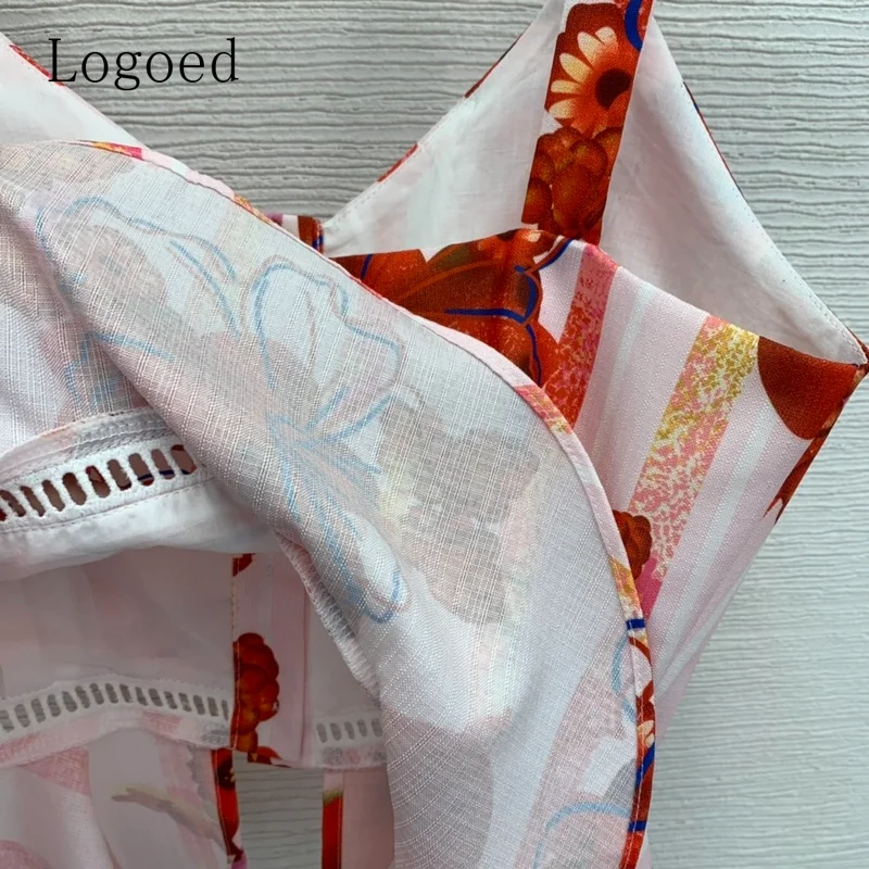 

21 luxury brand fashion printed women's Shorts Set temperament sexy cotton hemp short sling Top + high waist slim Ruffle shorts