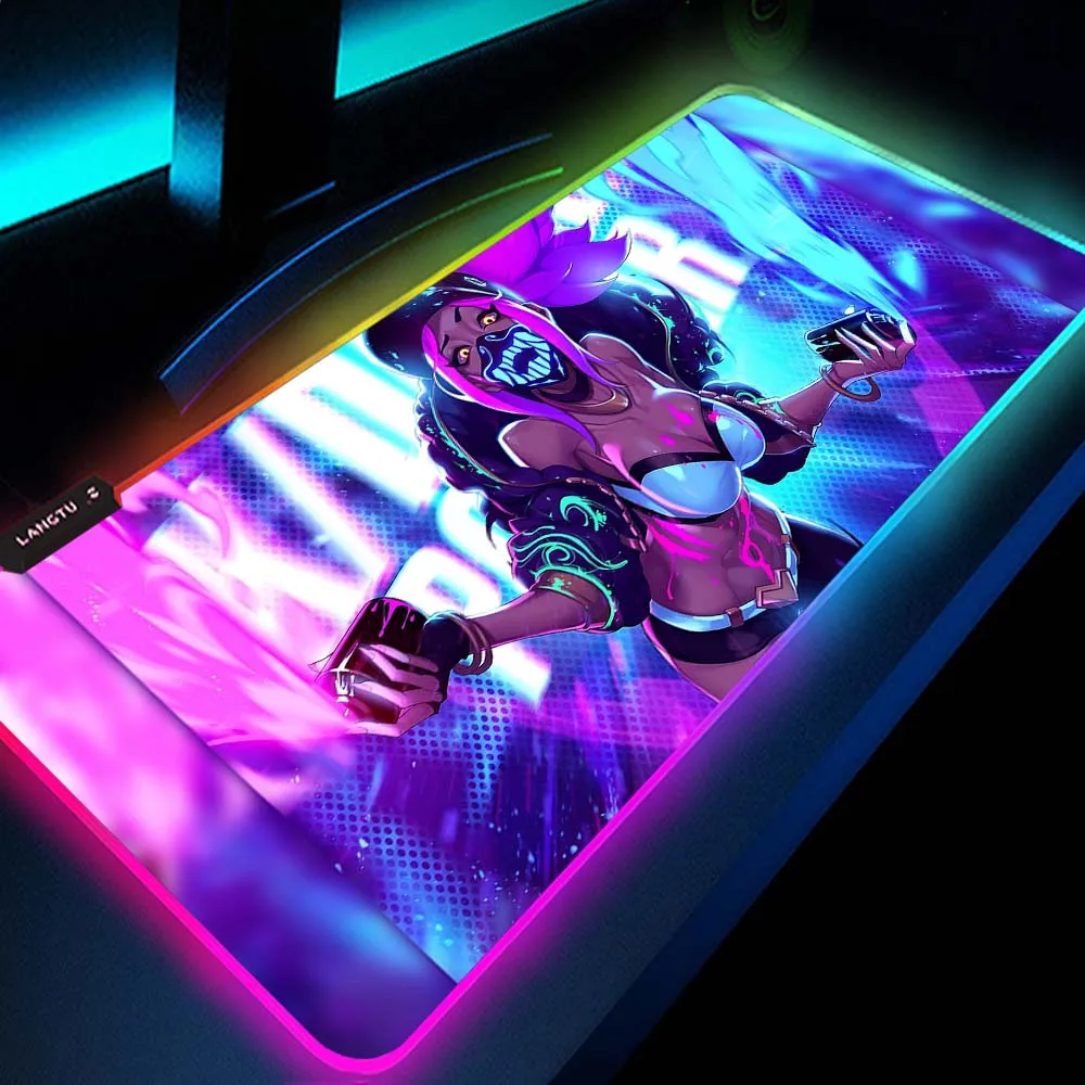 Коврик для мыши League of Legends Kda Akali коврик клавиатуры с подсветкой Светодиодный