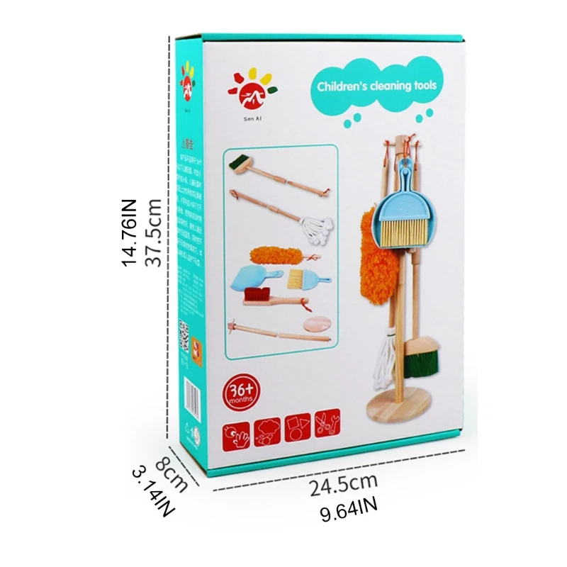 

Realistic Cleaning Set Toys Household Cleaning Tool Pretend Play Toy Interactive Educational Housekeeping Toy with Mop