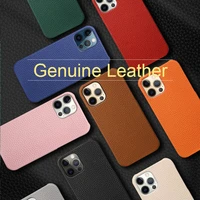 free personalization custom name first layer cowhide phone case for iphone 11 12 13 pro max pebble grain leather phone cover