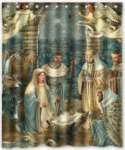 Рождественская семейная занавеска для душа|Шторы душа| |