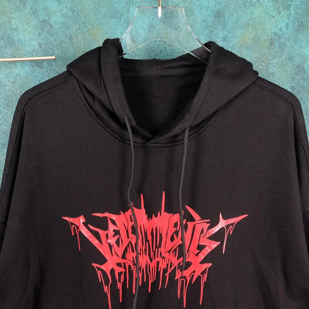 Vetements, толстовки для мужчин и женщин, 1:1, высокое качество, капля крови, надпись, вышивка, хип-хоп, kanye west, vetements, противотуманная Толстовка