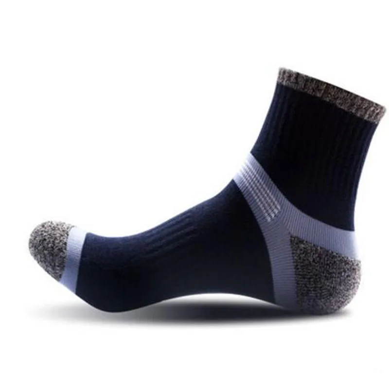 Navy Blue Хлопковые мужские спортивные носки для бега, велоспорта, футбола, носки для альпинизма, пешего туризма, тренажерного зала, фитнеса, велоспорта, носки для велоспорта, calcetines ciclismo - Цвет: Navy Blue
