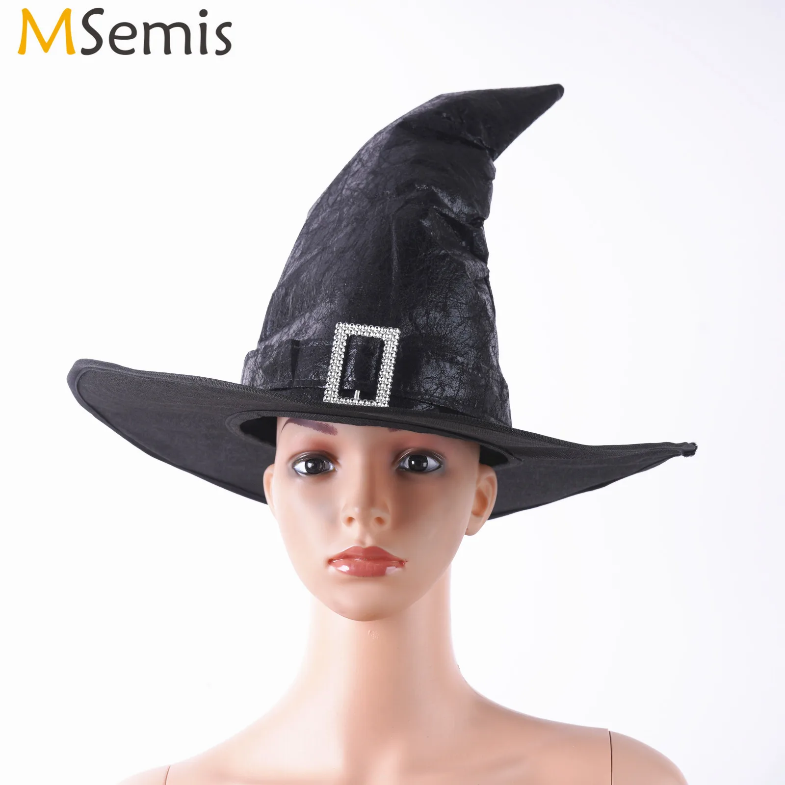 

Men Women Halloween Witch Hat Leather Fedoras Hat Role Play Theme Party Hat Wide Brim Wizard Cap Halloween Cosplay Accessories